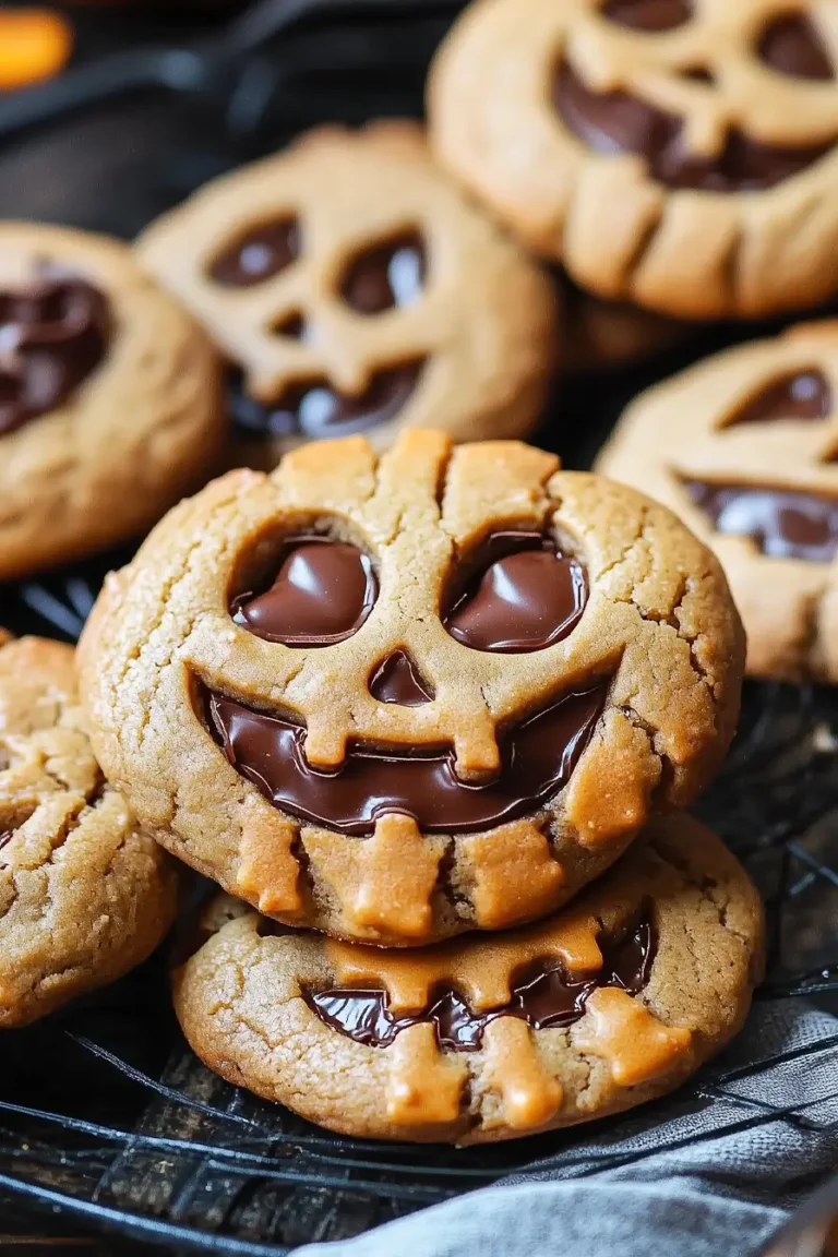 Milk Chocolate Stuffed Jack-O'-Lantern Cookies