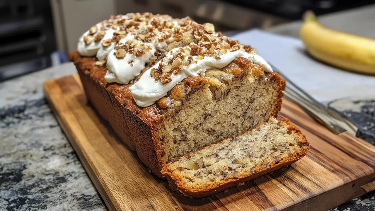 Moist Banana Bread with Cream Cheese