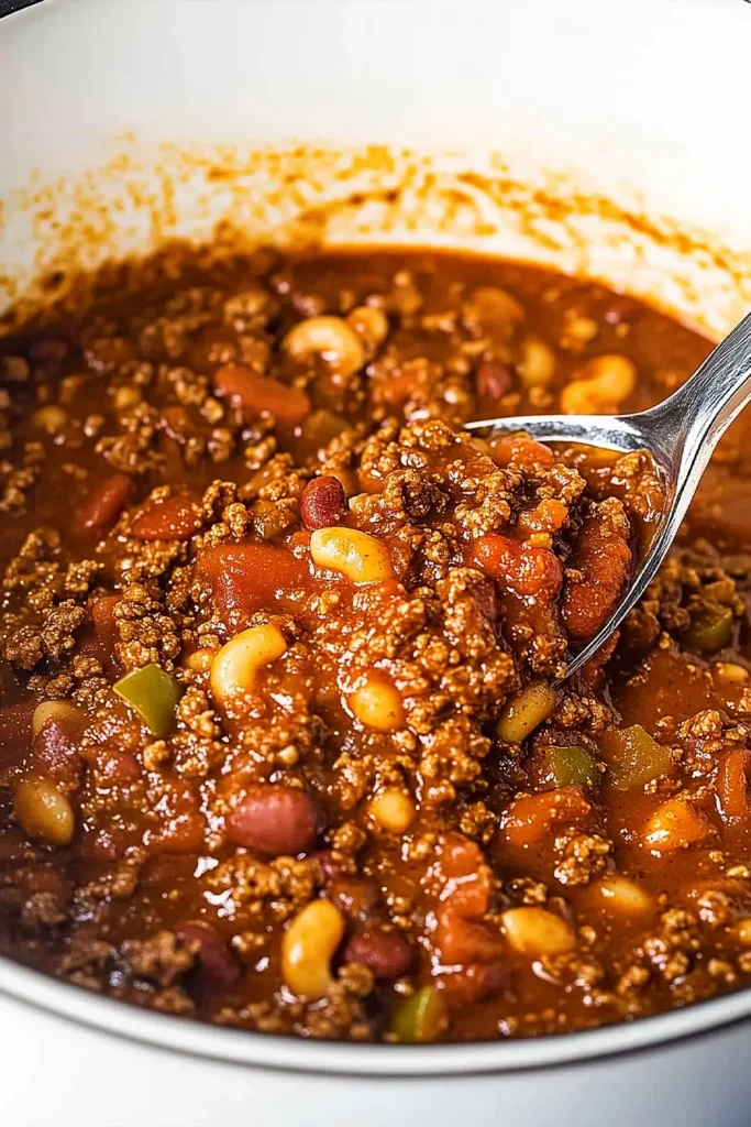 Easy Crockpot Chili Mac with Beans