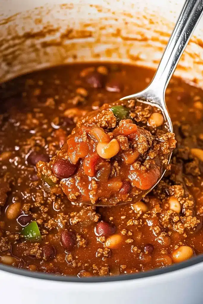 Easy Crockpot Chili Mac with Beans