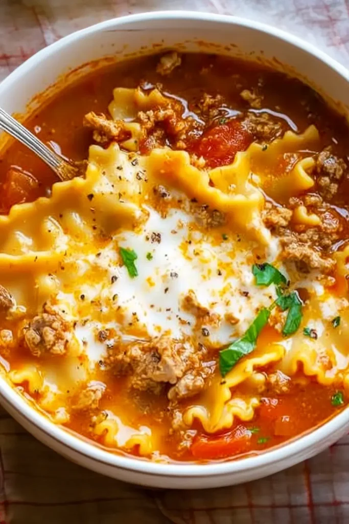 homemade lasagna soup